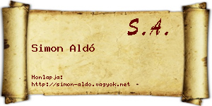 Simon Aldó névjegykártya